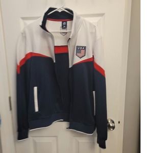 Boy's USA Jacket Youth xl or Adult Med Full Zip Jacket With Zipper Pockets